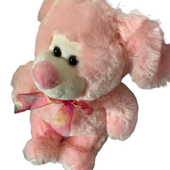 Enchanting Kellytoy Easter Bunny: Adorable Floral Bow & Carrot Feet - Picture 9 of 9